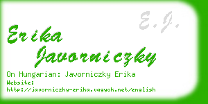 erika javorniczky business card